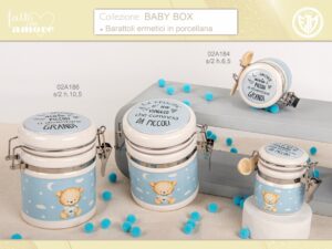 Barattolo battesimo /nascita rosa azzurro